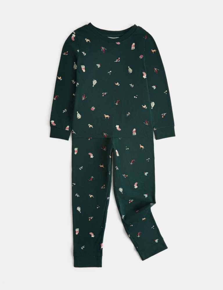 Patterned Christmas Family Pyjamas (1-16 Yrs) from Marks & Spencer
