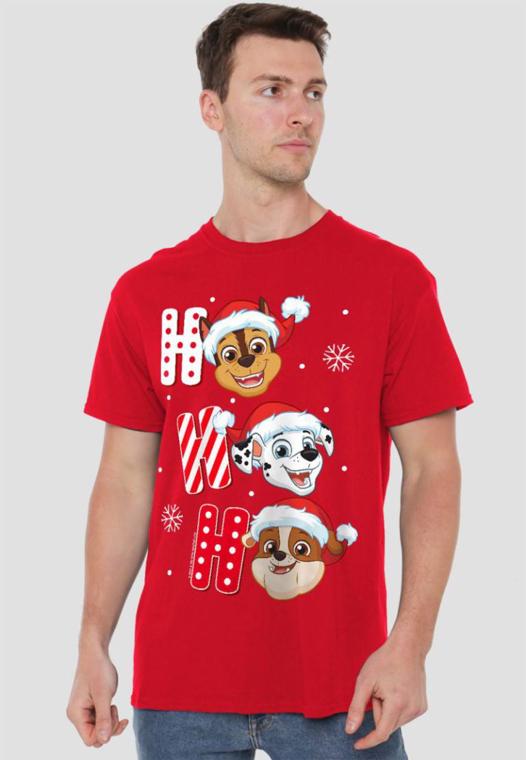 Paw Patrol Chase Marshall Rubble Christmas Santa Hats Unisex Adult T Shirt, Red from Debenhams