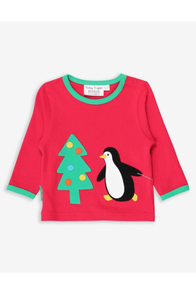 Penguins' Christmas Applique Long-Sleeved T-Shirt from Debenhams