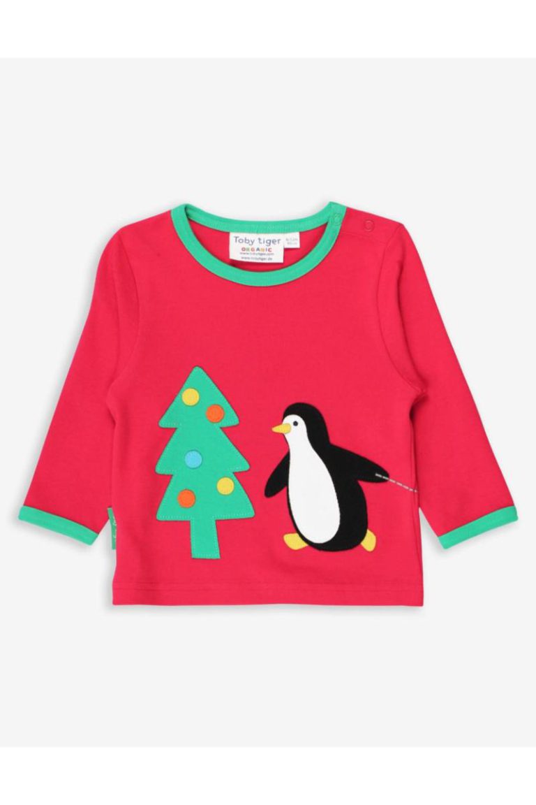 Penguins' Christmas Applique Long-Sleeved T-Shirt from Debenhams