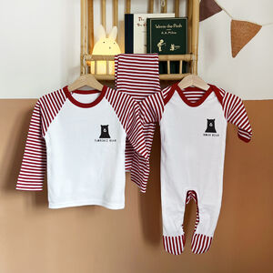 Personalised Baby Bear Christmas Rompersuit, Pyjamas Or Matching Set from Not On The High Street