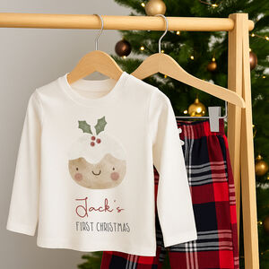 Personalised Baby's First Christmas Pyjamas Christmas Pudding from Not On The High Street