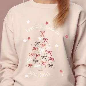 Personalised Bow Tree Last Christmas As A Miss Jumper from Not On The High Street