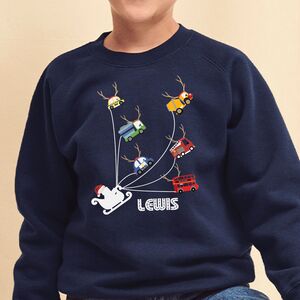Personalised Cars As Reindeer Kids Christmas Jumper from Not On The High Street