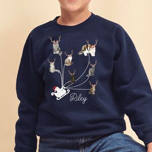 Personalised Cats As Reindeers Kids Christmas Jumper from Not On The High Street