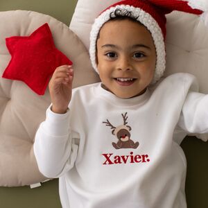 Personalised Children's Christmas Reindeer Sweatshirt from Not On The High Street