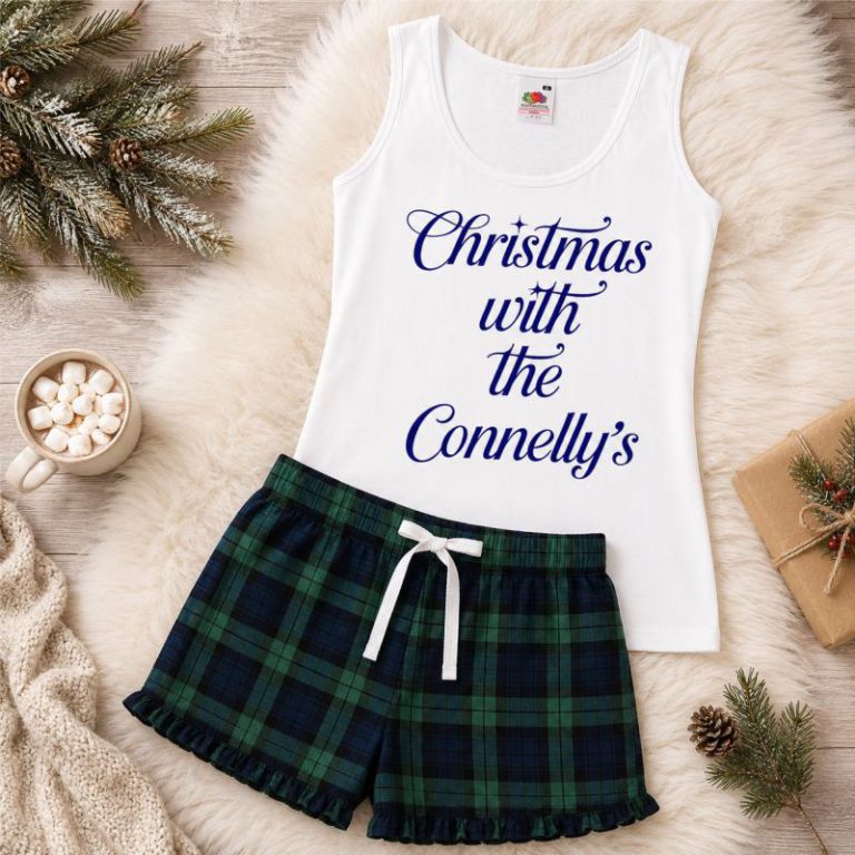 Personalised Christmas With The ... Surname Short Pyjamas Set from Debenhams