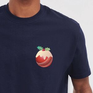 Personalised Cricket Christmas Pudding T Shirt from Not On The High Street