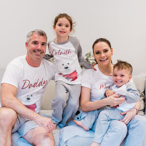 Personalised Family Matching Christmas Pyjamas Polar Bear Grey from Not On The High Street