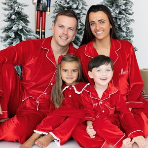 Personalised Family Velvet Christmas Pyjamas from Not On The High Street