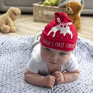 Personalised First Christmas Baby Hat from Not On The High Street