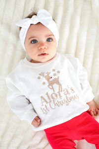 Personalised 'First Christmas' Reindeer Embroidered Sweatshirt Jumper from Not On The High Street