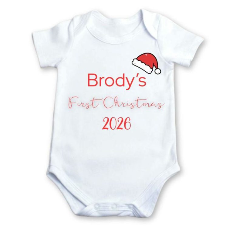 Personalised First Christmas Santa Hat Baby Vest with Name from Debenhams