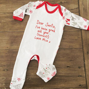Personalised Good All Year Christmas Babygrow Pyjamas from Not On The High Street