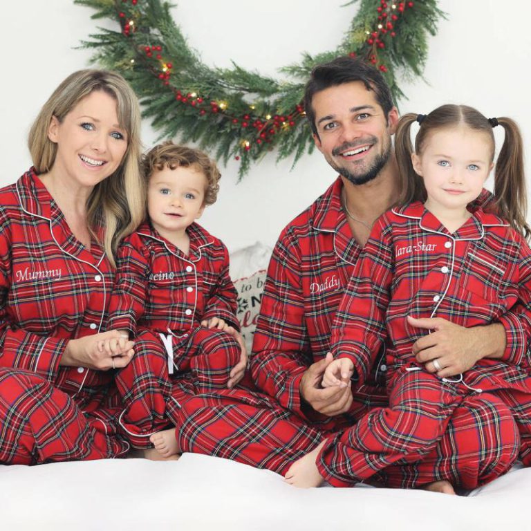 Personalised Matching Luxury Tartan Brushed Cotton Family Christmas Pyjamas 50% Off from Not On The High Street