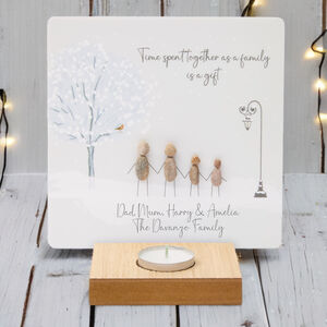 Personalised Pebble Family Christmas T Light Holder from Not On The High Street