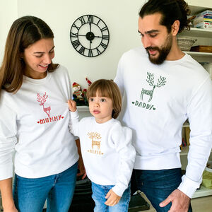 Personalised Reindeer Matching Family Christmas Jumper from Not On The High Street
