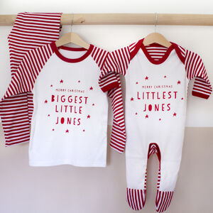Personalised Romper Or Sibling Christmas Pyjamas Set from Not On The High Street