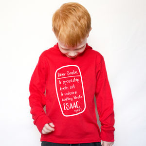 Personalised Santa List Christmas Top from Not On The High Street