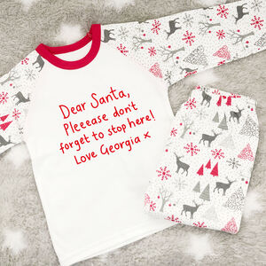 Personalised Santa Stop Children's Christmas Pyjamas from Not On The High Street