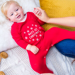 Personalised Snowflake First Christmas Sleepsuit from Not On The High Street
