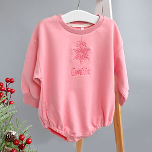 Personalised Sweatshirt Romper With Snowflake Christmas jumper from Not On The High Street