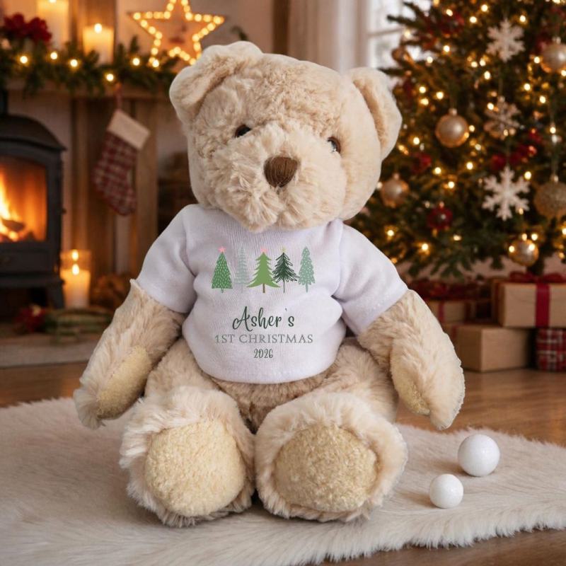 Personalised Teddy Bear My 1st Christmas Fir Tree T-shirt from Debenhams