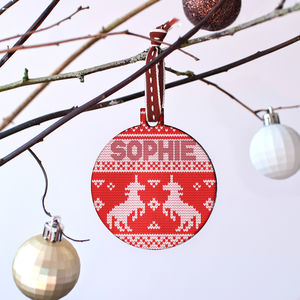 Personalised Unicorns Christmas Jumper Bauble from Not On The High Street