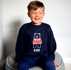 Personalised Unisex Kids Bear Christmas Jumper from Not On The High Street