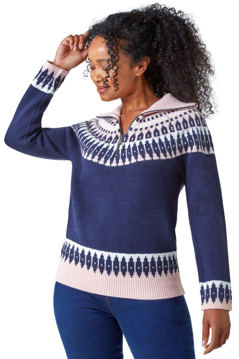 Petite Fairisle Zip Detail Jumper Christmas jumper from Debenhams