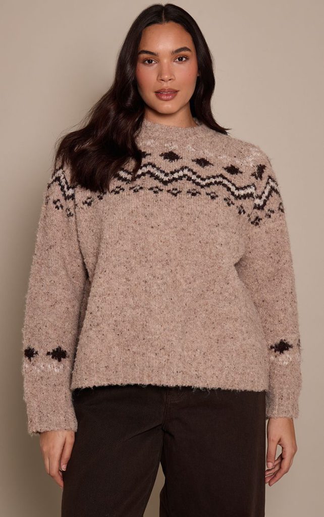 Plus Fairisle High Neck Knitted Jumper Christmas jumper from Debenhams