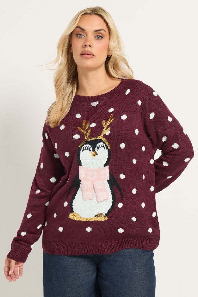 Polka Dot Penguin Novelty Jumper Christmas jumper from Boohoo