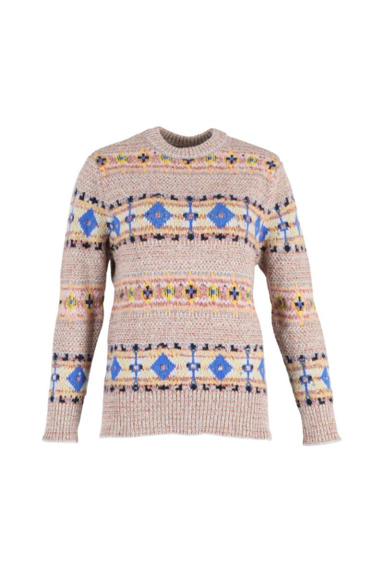 Preloved Fair Isle Knit Sweater in Multicolor Wool Christmas jumper from Debenhams