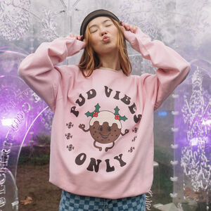 Pud Vibes Only Women's Christmas Jumper from Not On The High Street