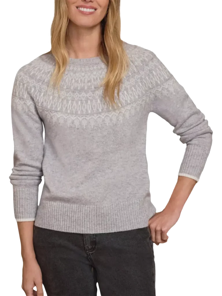 Pure Collection Fair Isle Yoke Wool Rich Jumper, Grey Christmas jumper from John Lewis