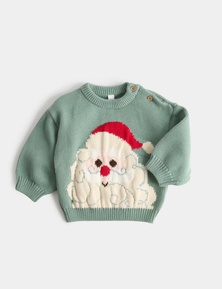 Pure Cotton Christmas Jumper (0-5 Yrs) from Marks & Spencer