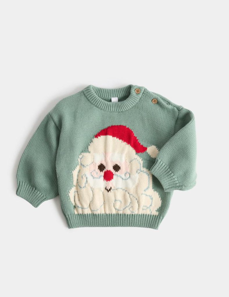 Pure Cotton Christmas Jumper (0-5 Yrs) from Marks & Spencer
