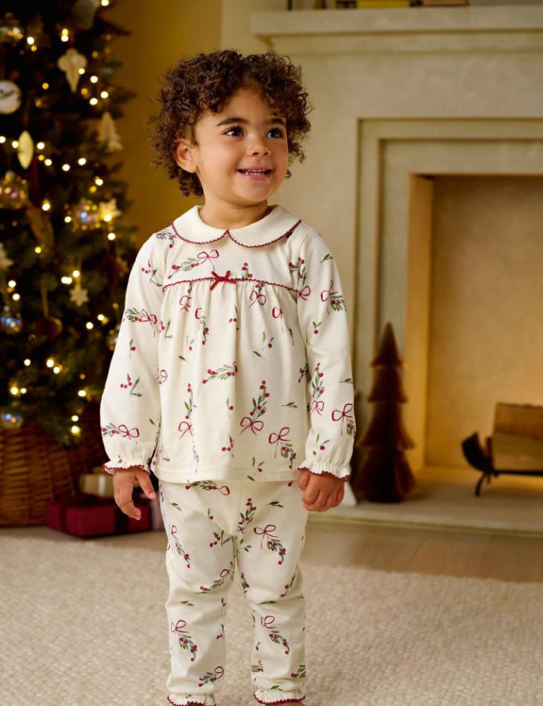 Pure Cotton Christmas Pyjama Set from Marks & Spencer