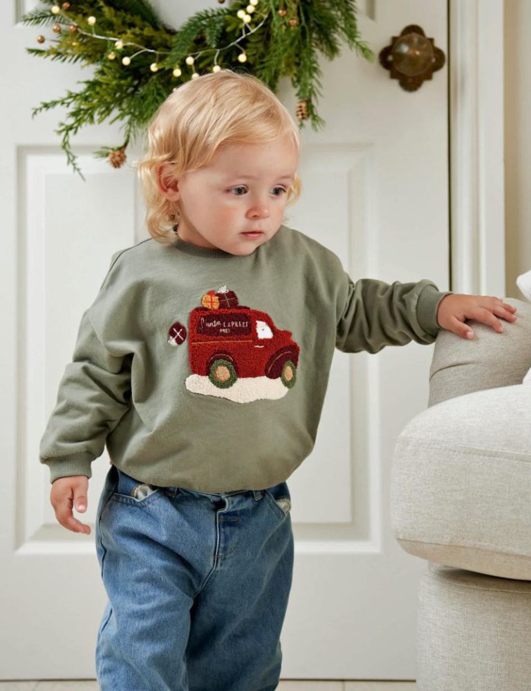Pure Cotton Christmas Sweatshirt from Marks & Spencer