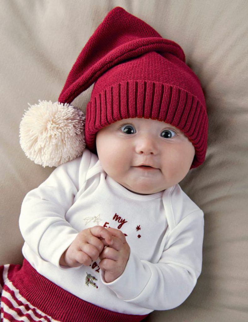 Pure Cotton Knitted Christmas Hat from Marks & Spencer