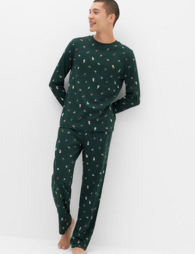 Pure Cotton Printed Christmas Family Pyjamas from Marks & Spencer