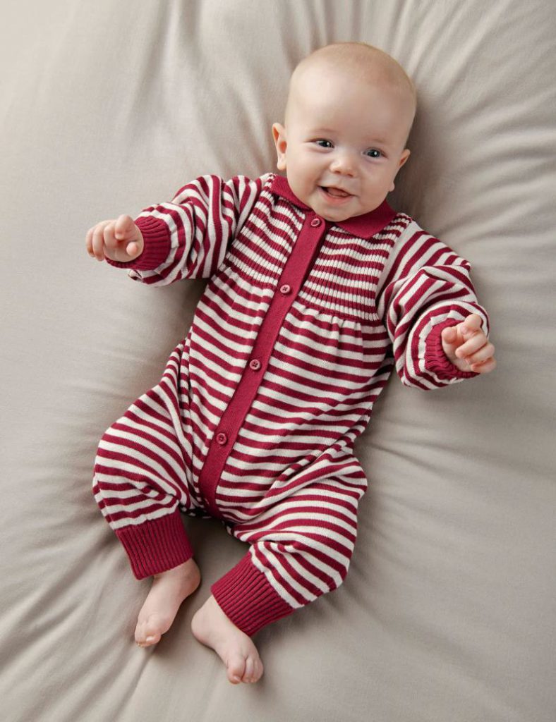 Pure Cotton Striped Christmas Romper from Marks & Spencer