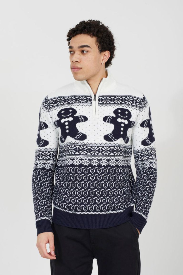 Quarter Zip Fairisle Christmas Jumper from Boohoo