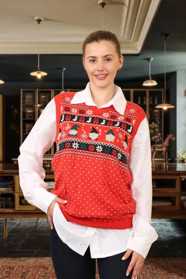Red Christmas V Neck Knit Vest from Debenhams