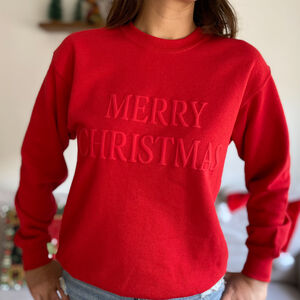 Red Merry Christmas Jumper With 3D Letters from Not On The High Street
