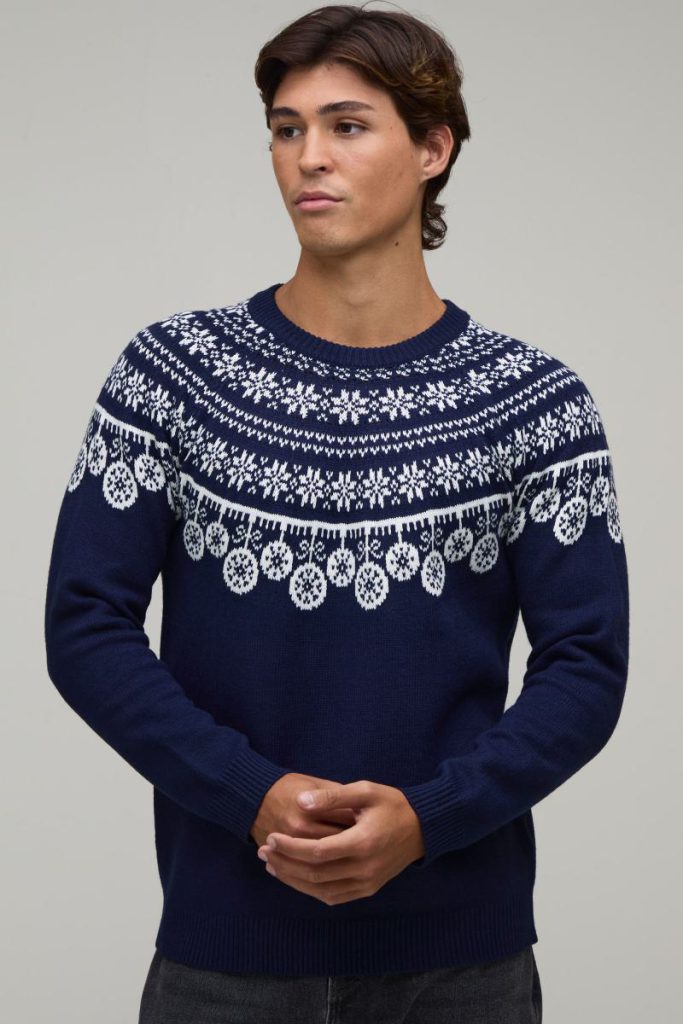 Regular Fit Brushed Fair Isle Knitted Christmas Jumper from Debenhams