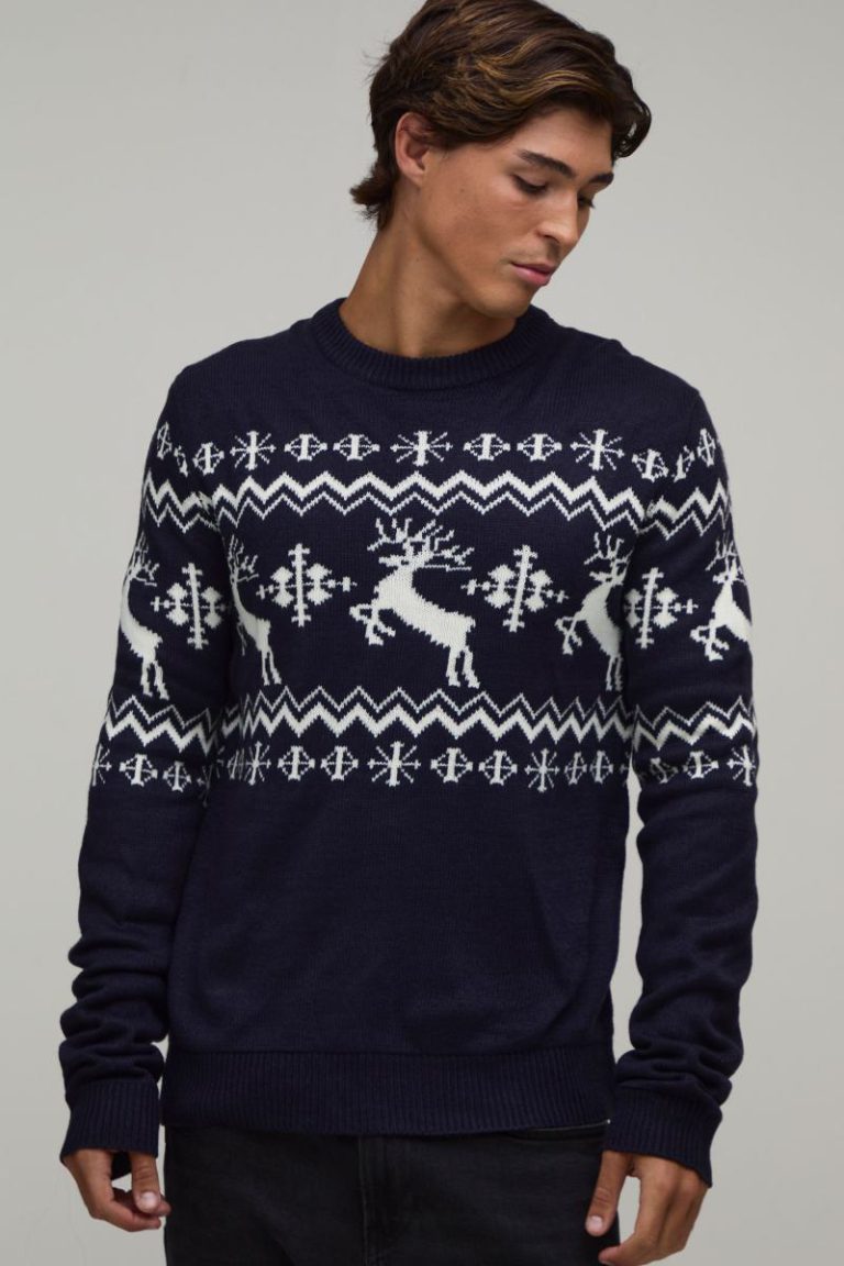 Regular Reindeer Fair Isle Christmas Jumper from Boohoo
