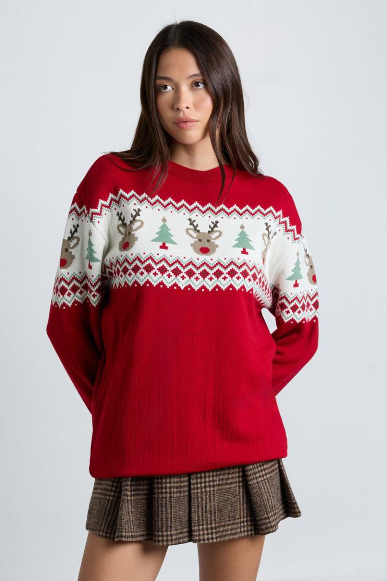 Reindeer Fairisle Longline Christmas Jumper from Debenhams