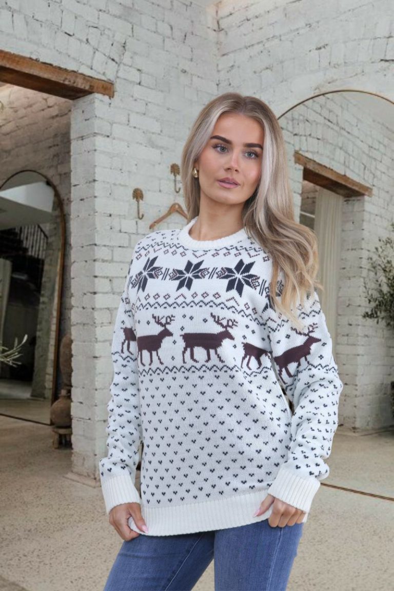 Reindeer & Snowflake Pattern Knitted Christmas Jumper from Debenhams