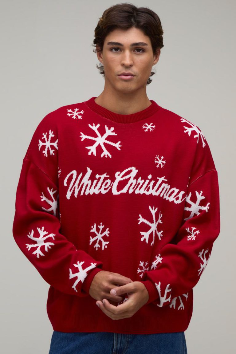 Relaxed Fit Snow Flake Knitted Christmas Jumper from Debenhams